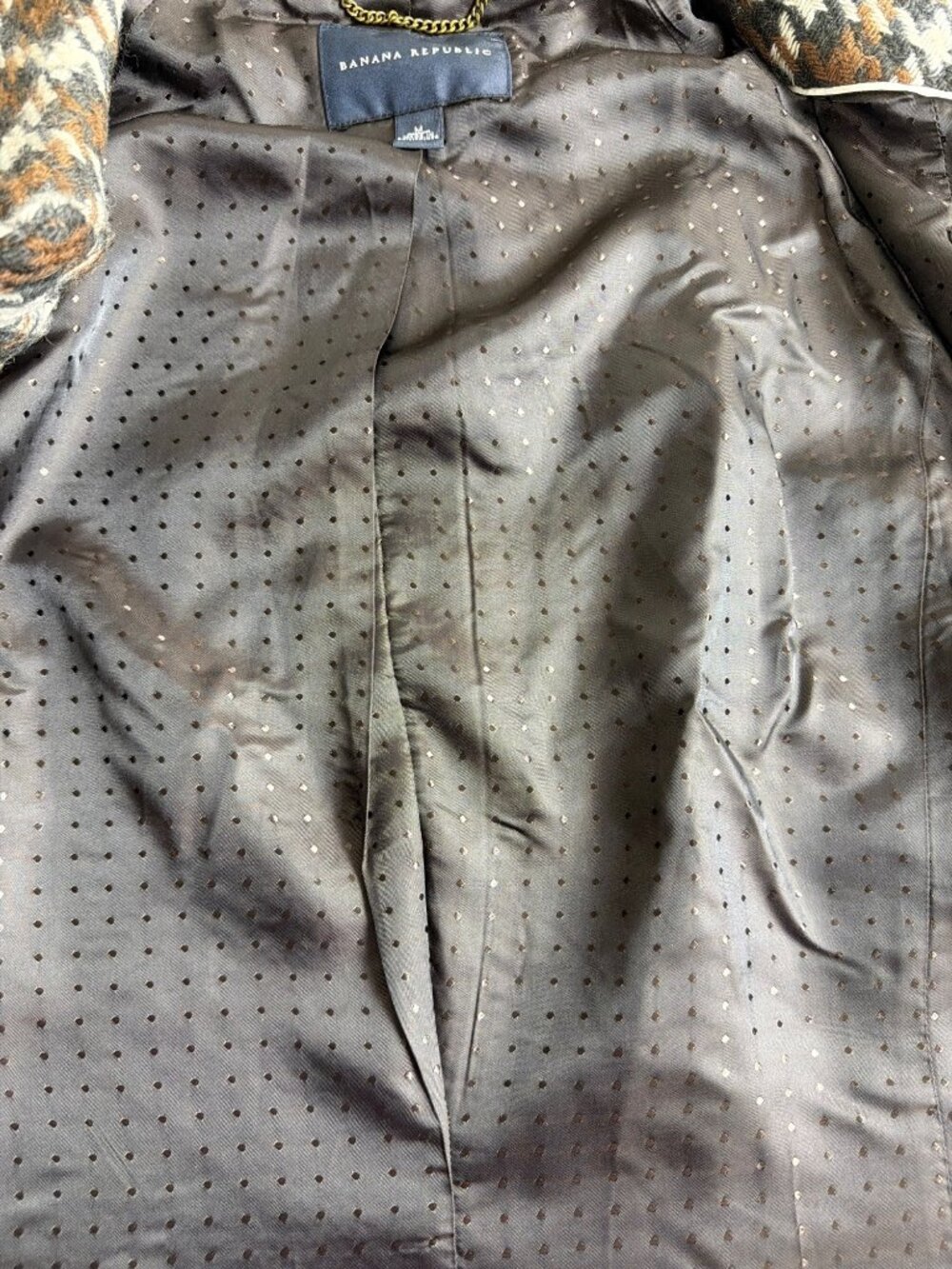 Banana Republic Wool Blend Houndstooth Jacket Coat Size M - Picture 11 of 16